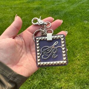 Purple Keychain with Silver Accents
